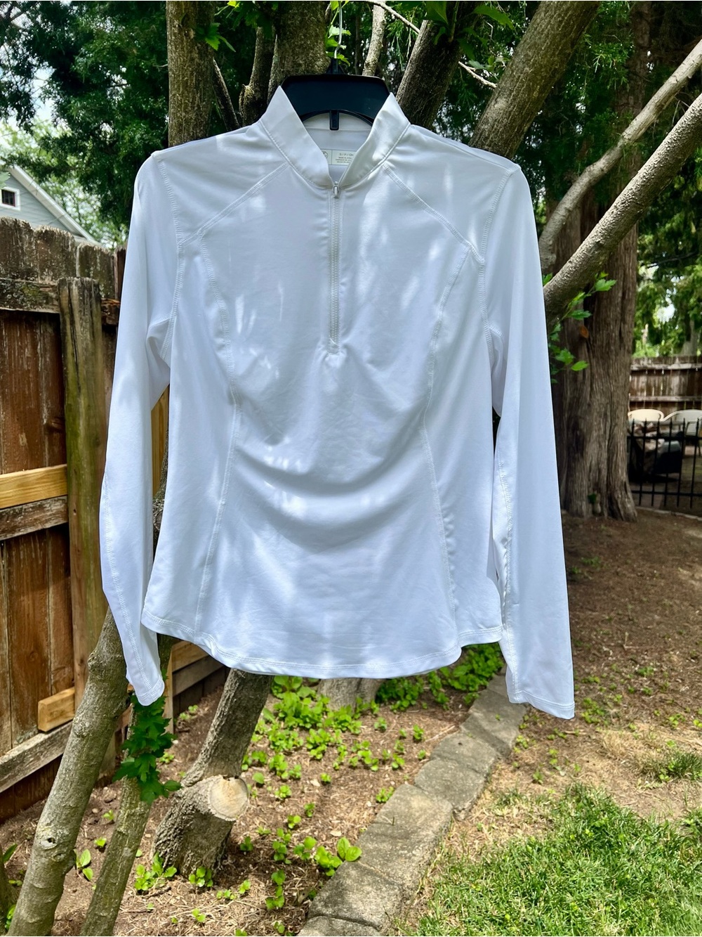 Ben Hogan Sun Golf 1/4zip pullover Shirt White Womens S mesh long sleeve